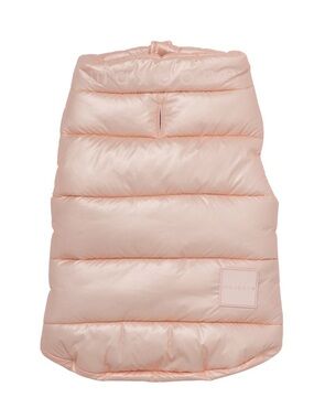 Maxbone Arabella Dog Puffer Vest Blush Pink Metallic Quilted Coat Size M